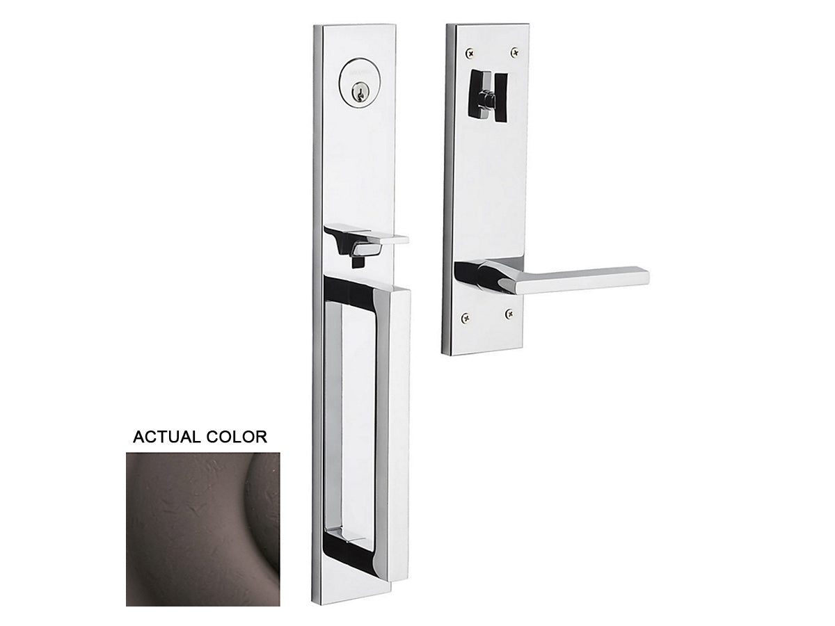 Baldwin Minneapolis Full Escutcheon Handleset Distressed Venetian Bronze 412
