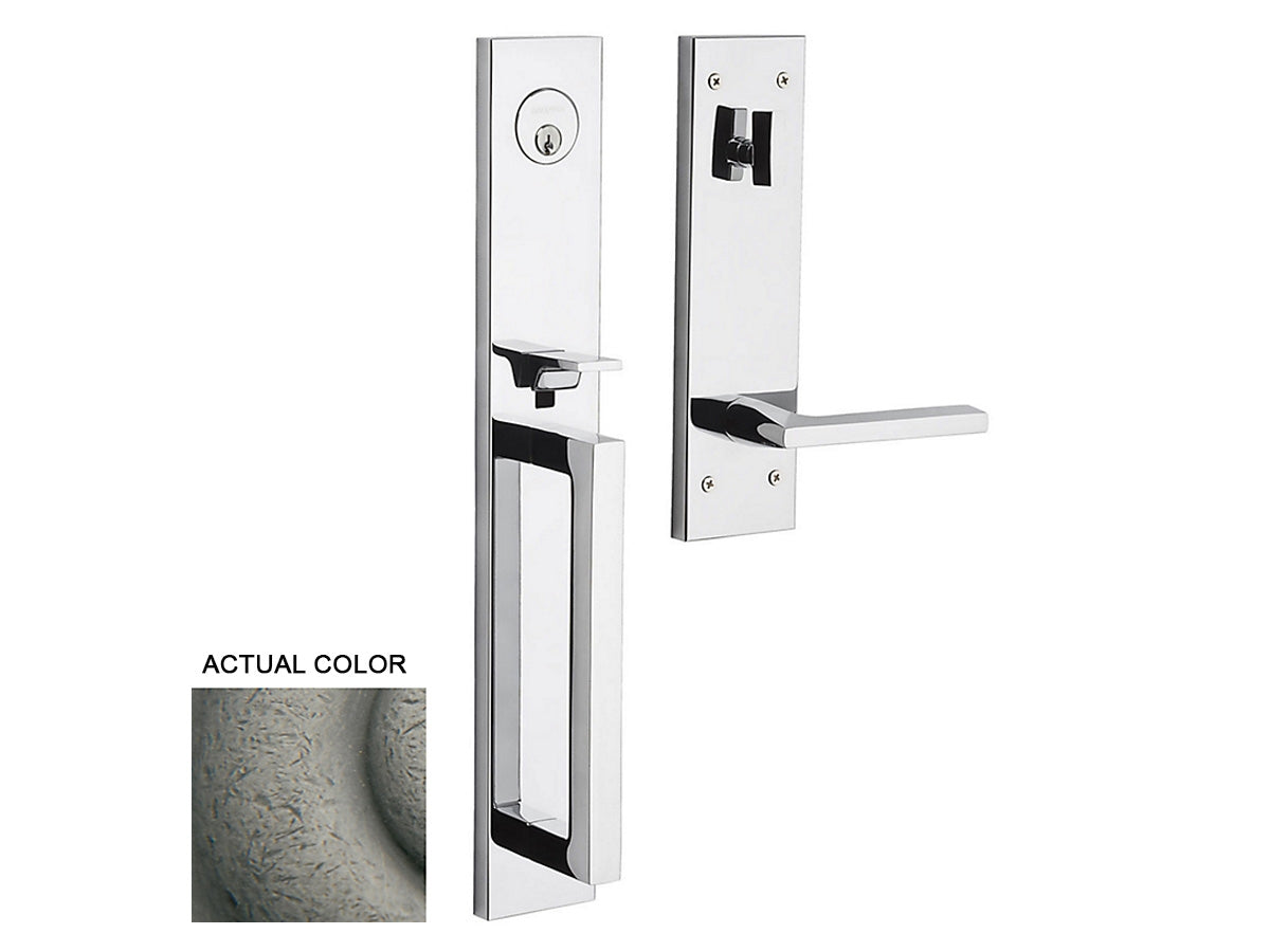 Baldwin Minneapolis Full Escutcheon Handleset Distressed Antique Nickel 452