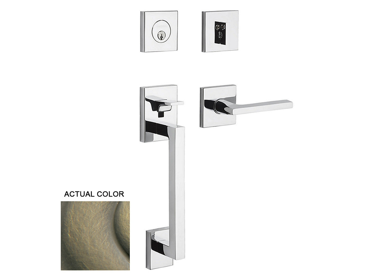 Baldwin Minneapolis Sectional Handleset Satin Brass and Black 050