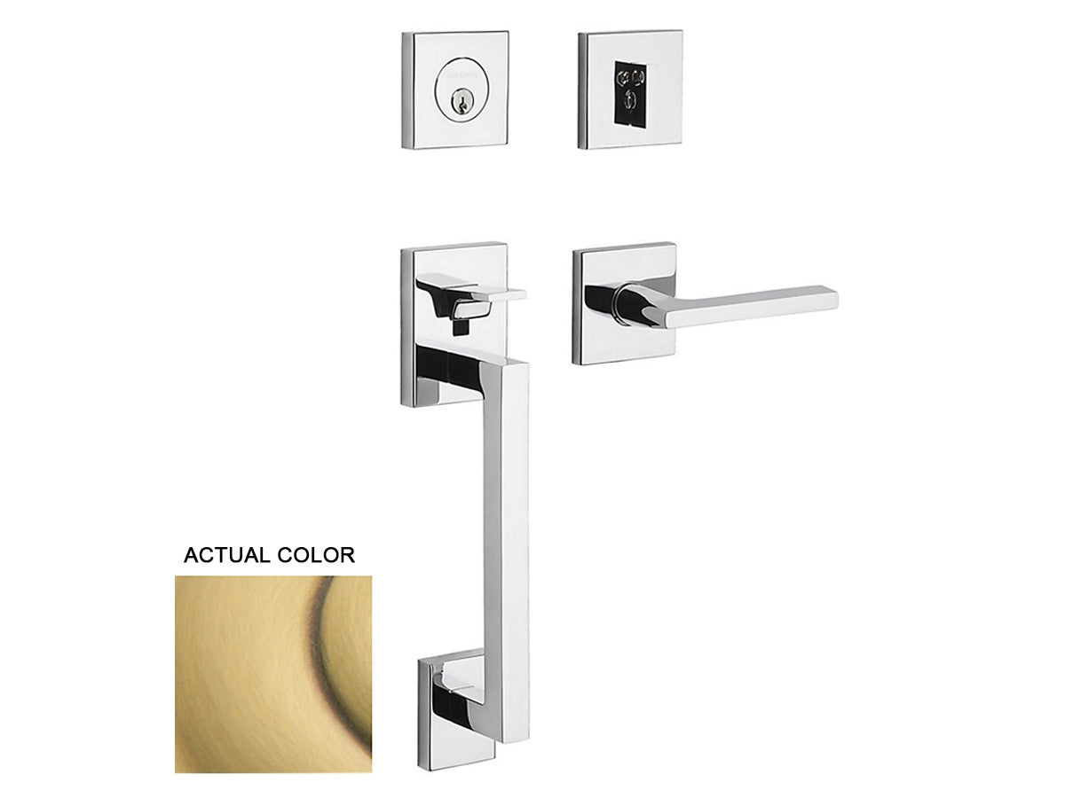 Baldwin Minneapolis Sectional Handleset Satin Brass and Brown 060