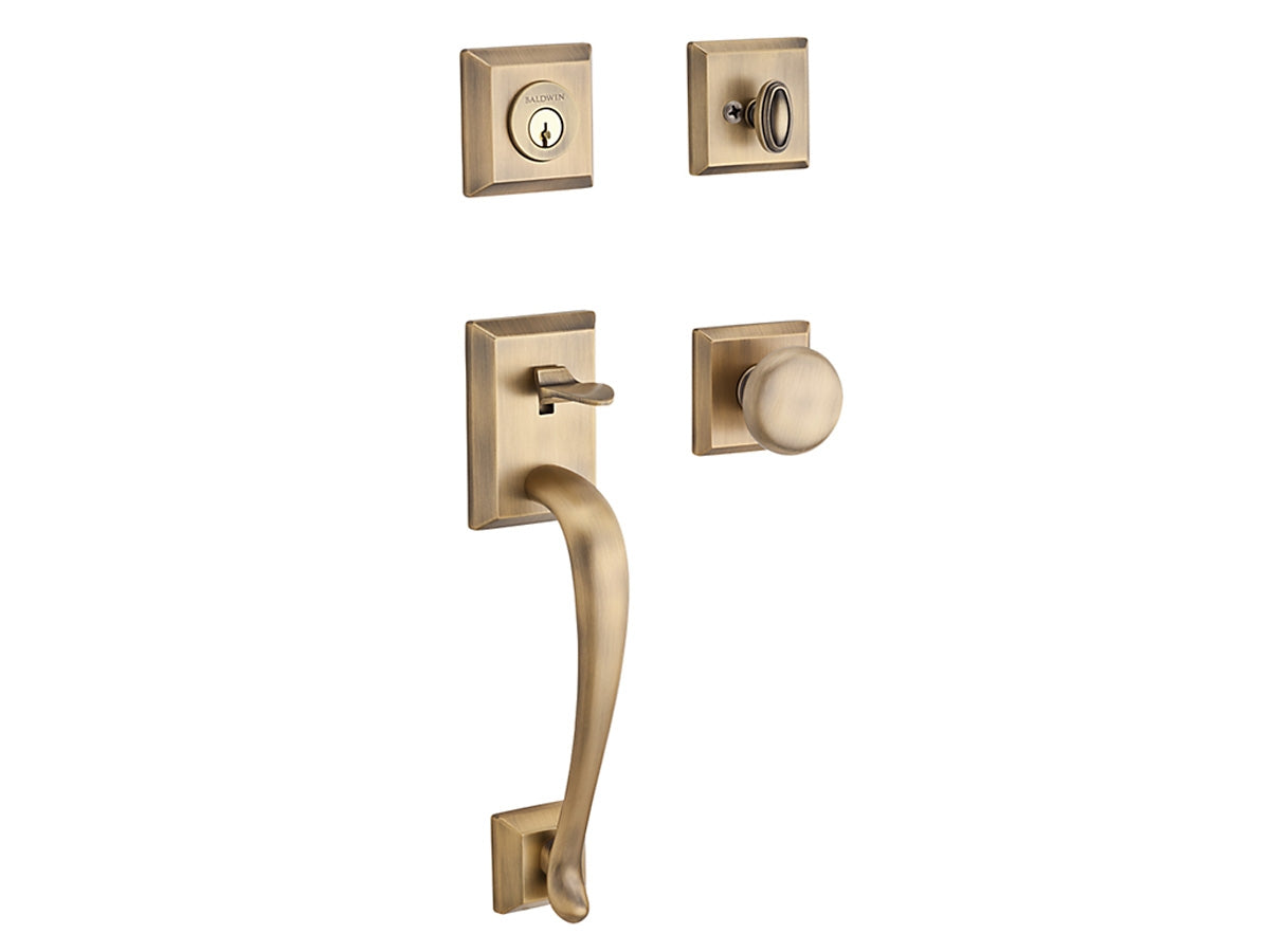 Baldwin Napa Handleset Matte Brass & Black 049