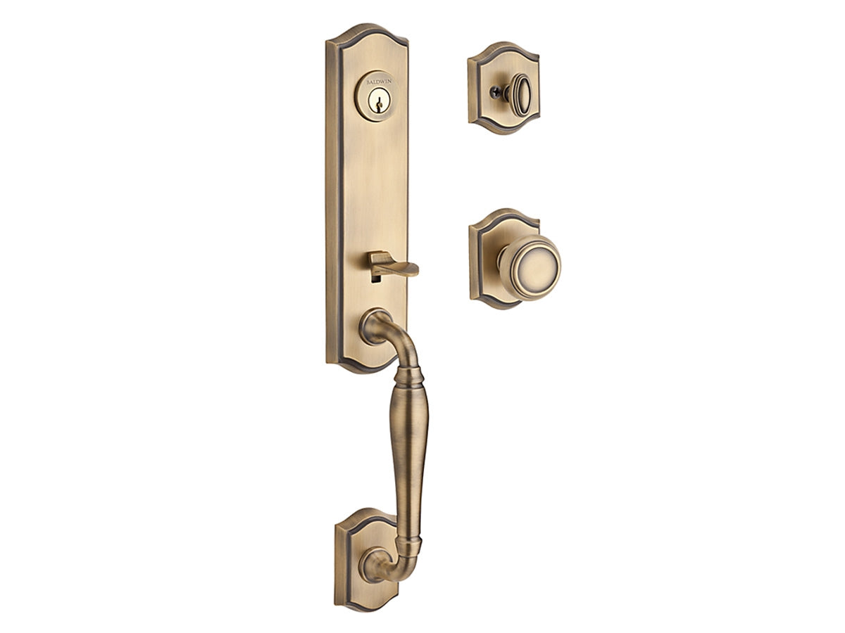 Baldwin New Hampshire Handleset Matte Brass & Black 049