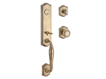 Baldwin New Hampshire Handleset Matte Brass & Black 049