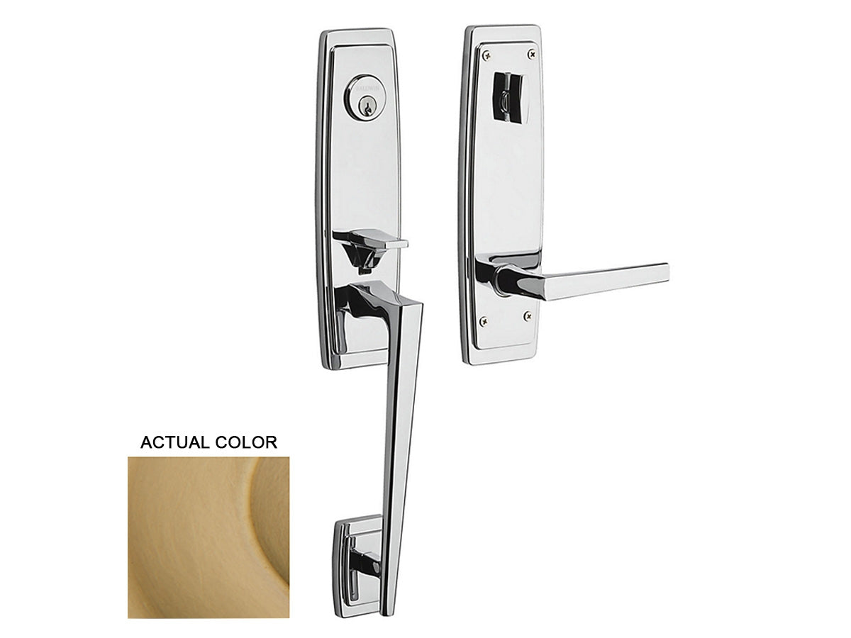 Baldwin Palm Springs 3/4 Escutcheon Handleset Vintage Brass 033