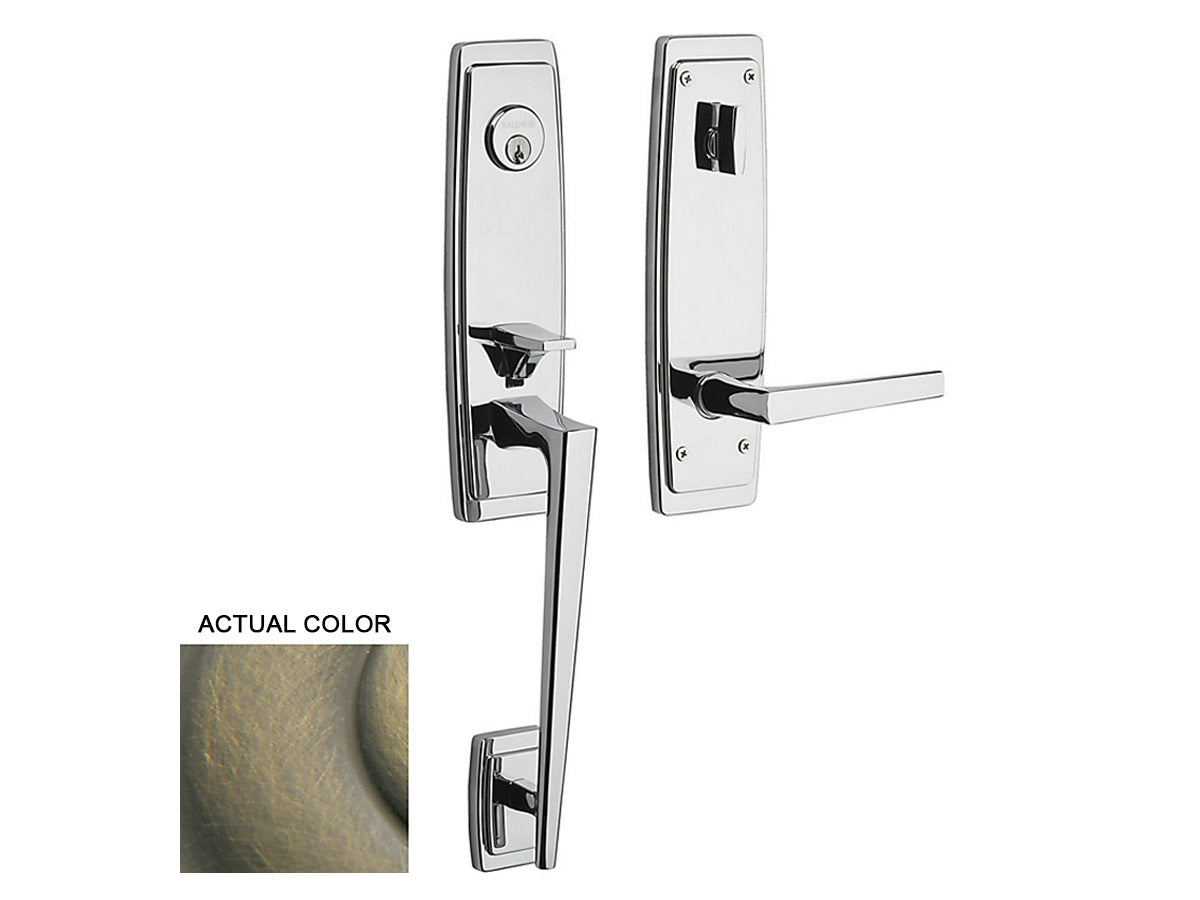 Baldwin Palm Springs 3/4 Escutcheon Handleset Satin Brass and Black 050