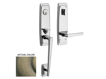 Baldwin Palm Springs 3/4 Escutcheon Handleset Satin Brass and Black 050