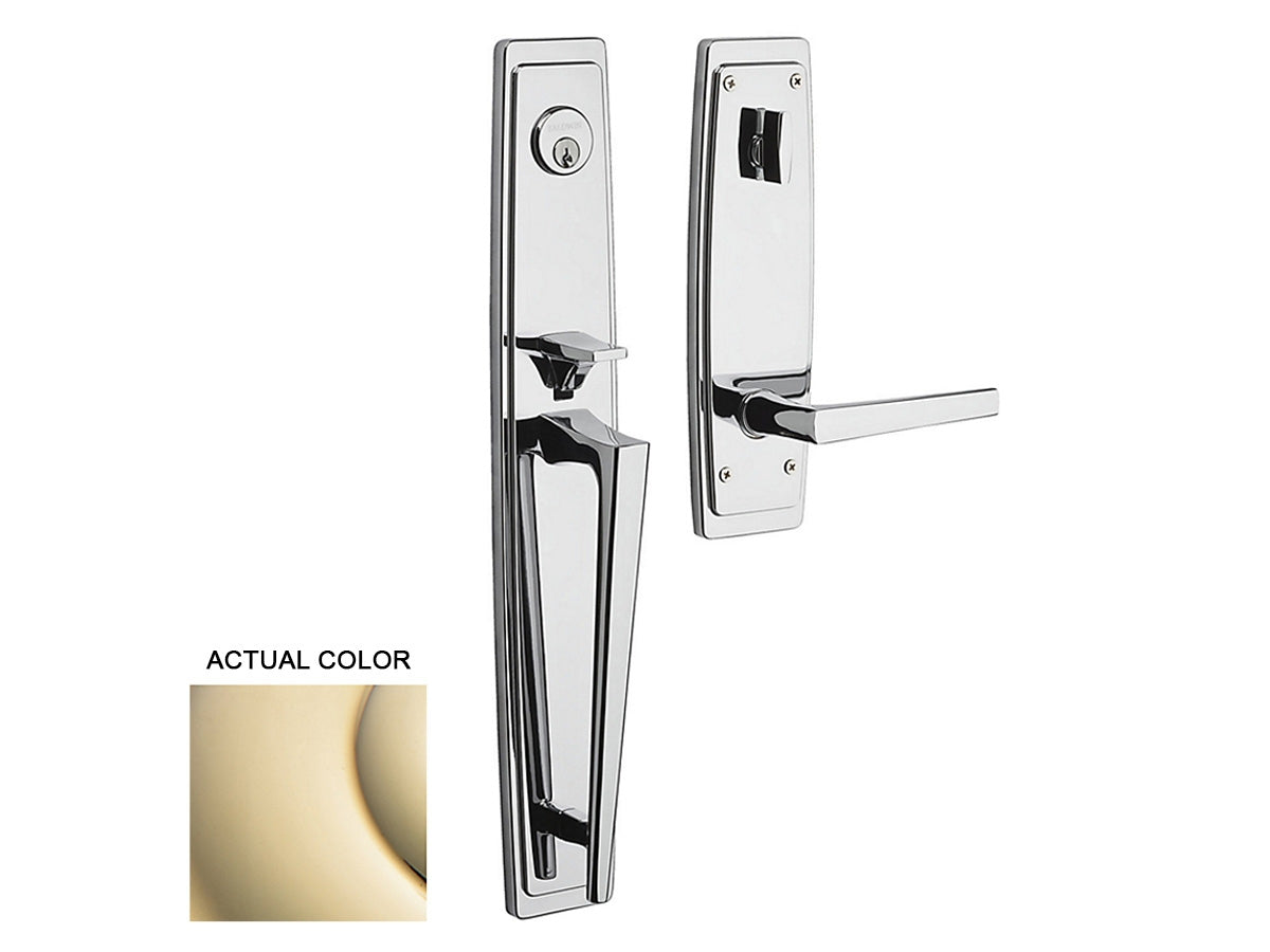 Baldwin Palm Springs Full Escutcheon Handleset Lifetime Polished Brass 003