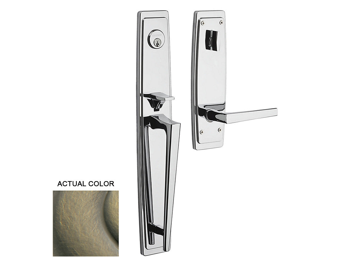 Baldwin Palm Springs Full Escutcheon Handleset Satin Brass and Black 050