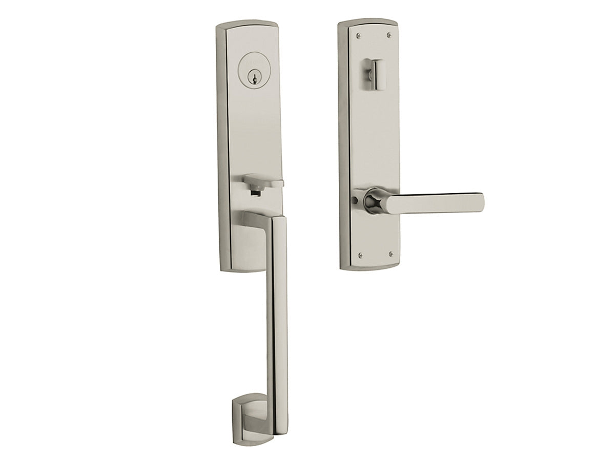 Baldwin Soho Escutcheon Handleset Polished Nickel with Lifetime Finish 055