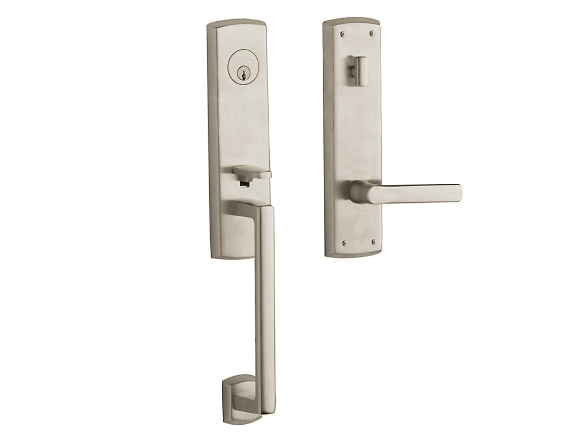 Baldwin Soho Escutcheon Handleset Satin Nickel with Lifetime Finish 056