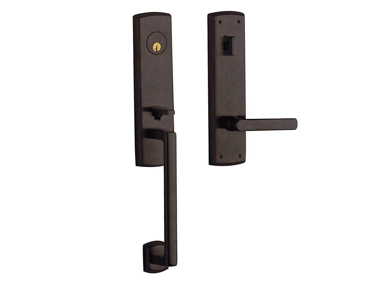 Baldwin Soho Escutcheon Handleset Distressed Venetian Bronze 412