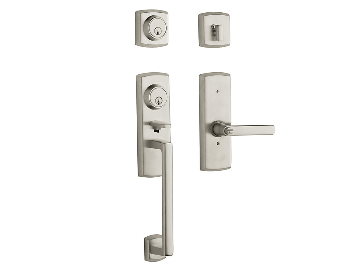 Baldwin Soho Two-Point Lock Handleset Polished Nickel with Lifetime Finish 055