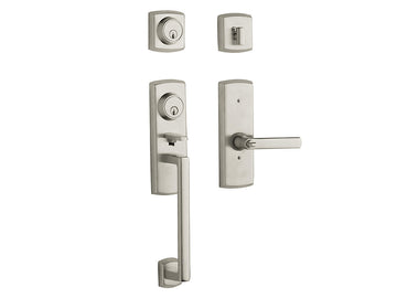 Baldwin Soho Two-Point Lock Handleset Polished Nickel with Lifetime Finish 055