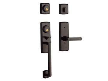 Baldwin Soho Two-Point Lock Handleset Venetian Bronze 112