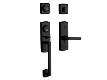 Baldwin Soho Two-Point Lock Handleset Satin Black 190