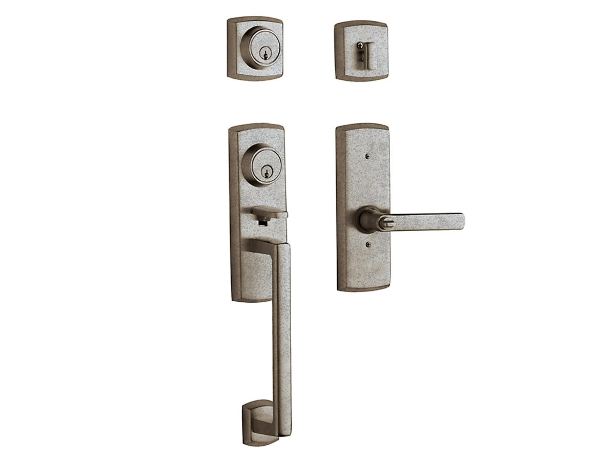 Baldwin Soho Two-Point Lock Handleset Distressed Antique Nickel 452