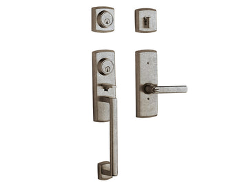 Baldwin Soho Two-Point Lock Handleset Distressed Antique Nickel 452
