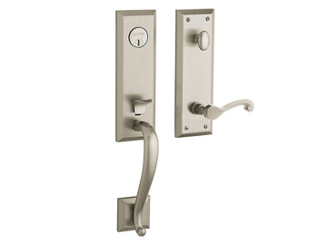 Baldwin Stonegate Emergency Egress Handleset Satin Nickel with Lifetime Finish 056