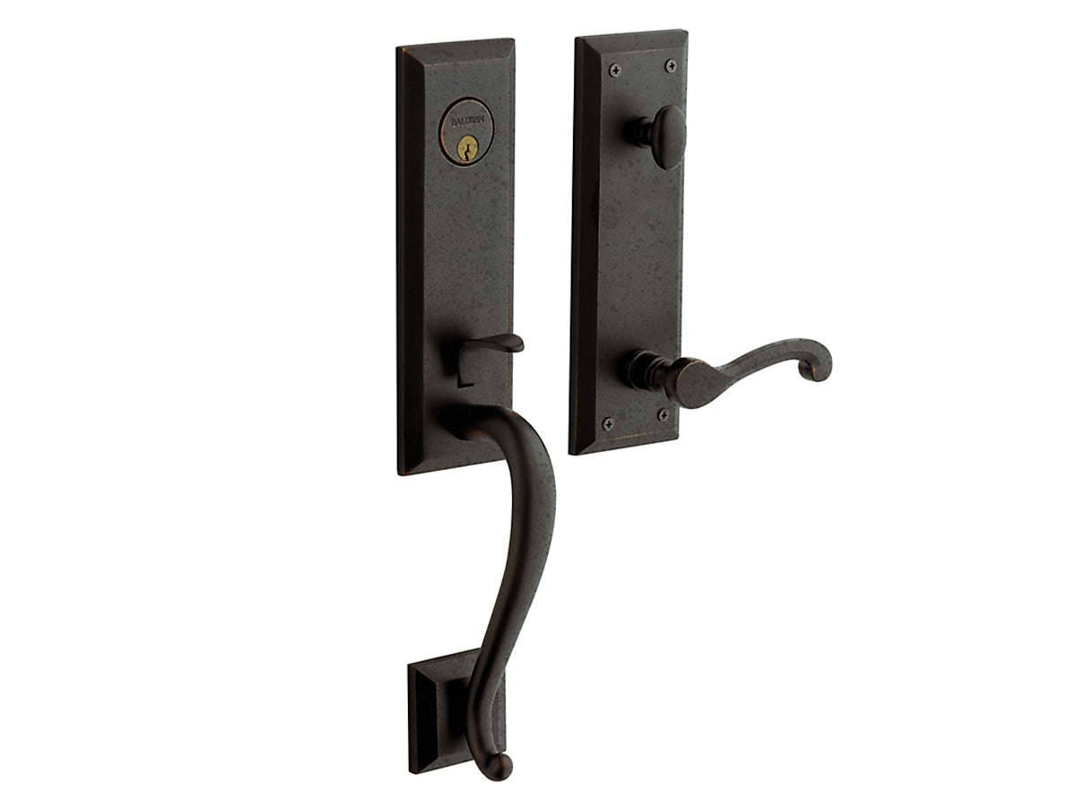 Baldwin Stonegate Emergency Egress Handleset Distressed Oil-Rubbed Bronze 402