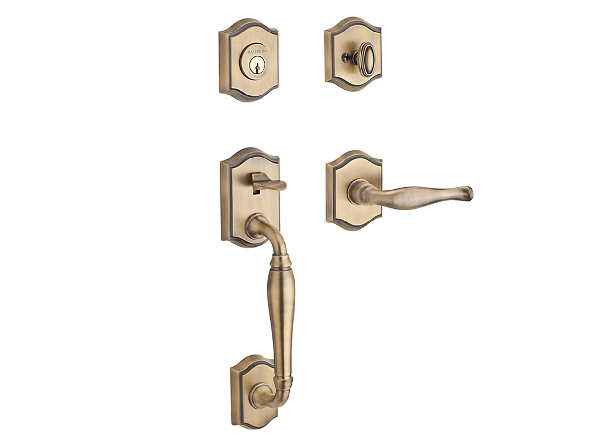Baldwin Westcliff Handleset Matte Brass & Black 049