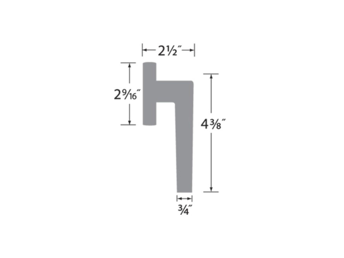 Sure-Loc Basel Square Interior Door Lever - Dimensions