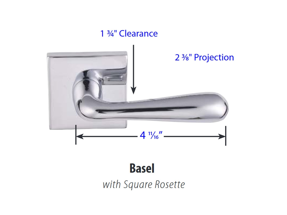 Emtek Basel Brass Lever - Dimensions