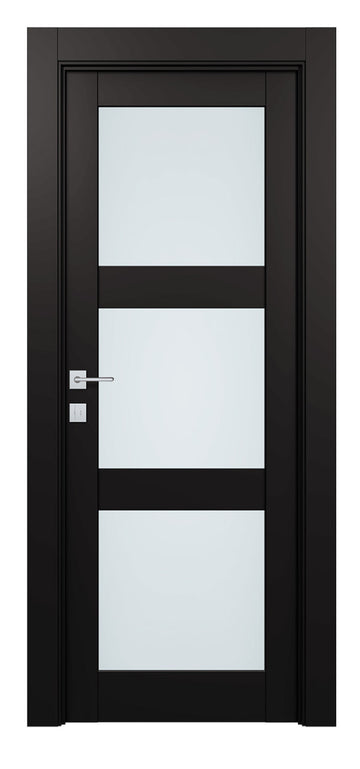 Belldinni Avon 3 Lite Vetro Black Matte Modern Interior Door