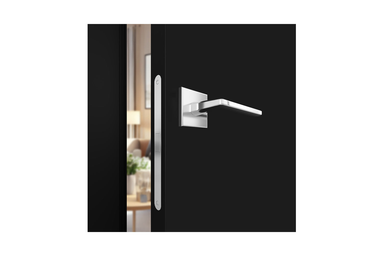 Belldinni Avon 3 Lite Vetro Black Matte Modern Interior Door