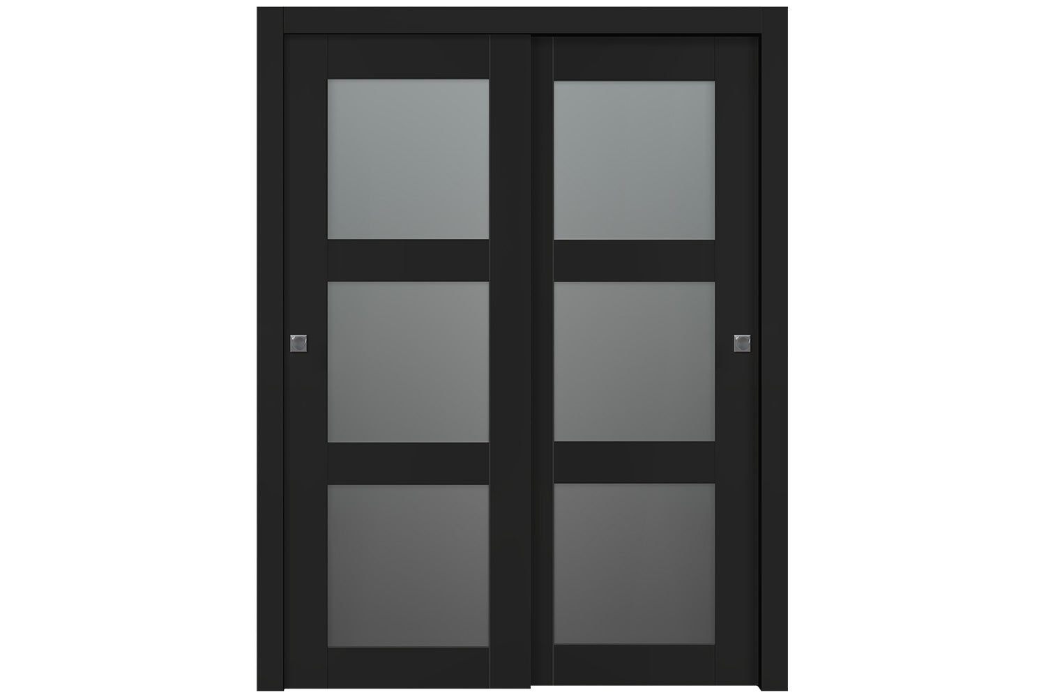 Belldinni Avon 3 Lite Vetro Black Matte Modern Interior Door - Bypass Door