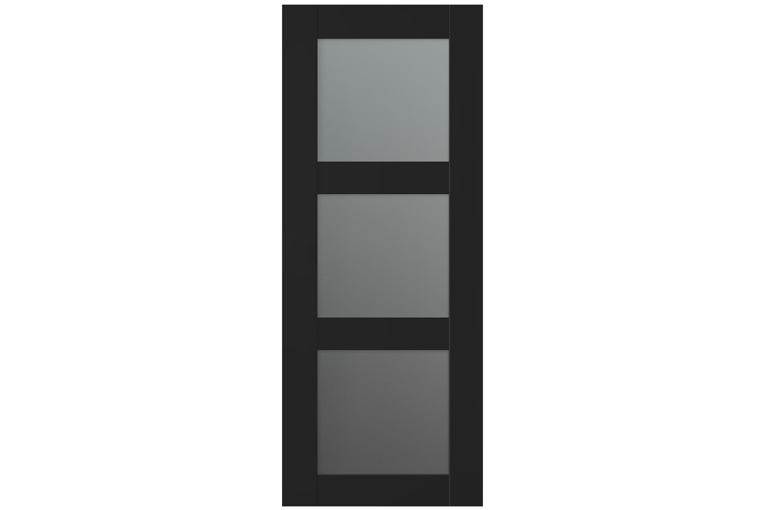 Belldinni Avon 3 Lite Vetro Black Matte Modern Interior Door - Slab