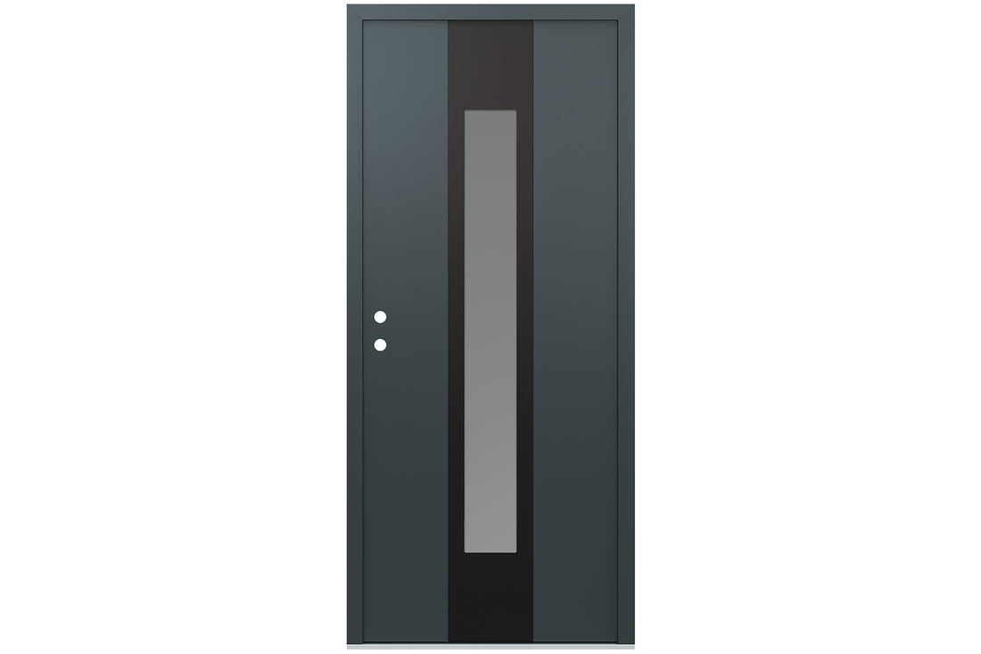 Belldinni Diamond A1 Anthracite Modern Exterior Door with Black SS