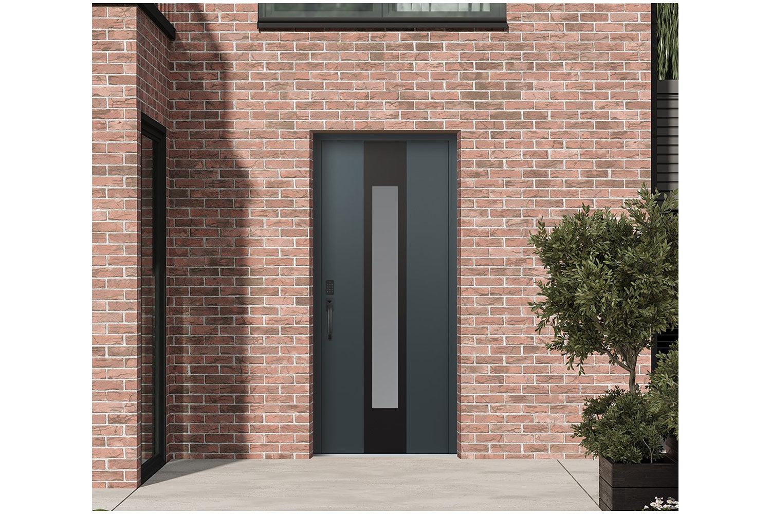 Belldinni Diamond A1 Anthracite Modern Exterior Door with Black SS