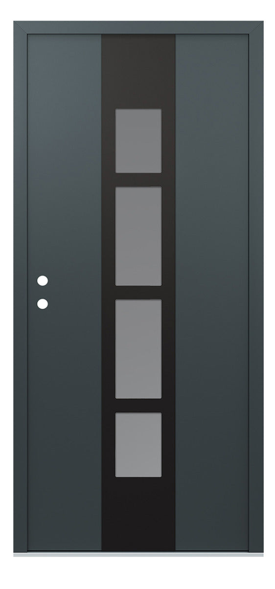 Belldinni Diamond A10 Anthracite Modern Exterior Door with Black SS