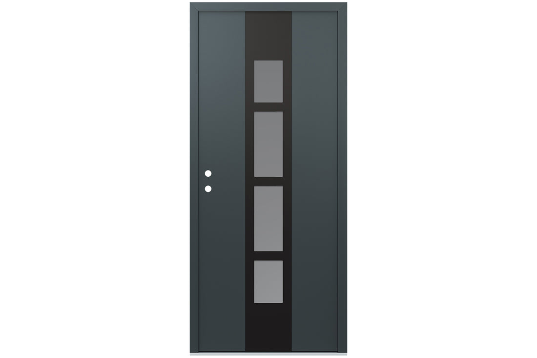 Belldinni Diamond A10 Anthracite Modern Exterior Door with Black SS - Single Door