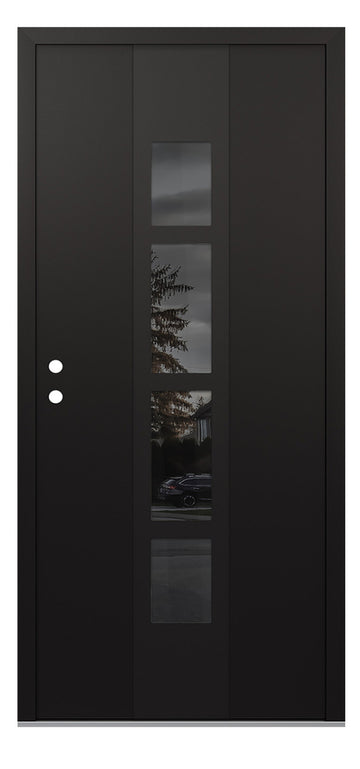 Belldinni Diamond A10 Black Modern Exterior Door with Black SS