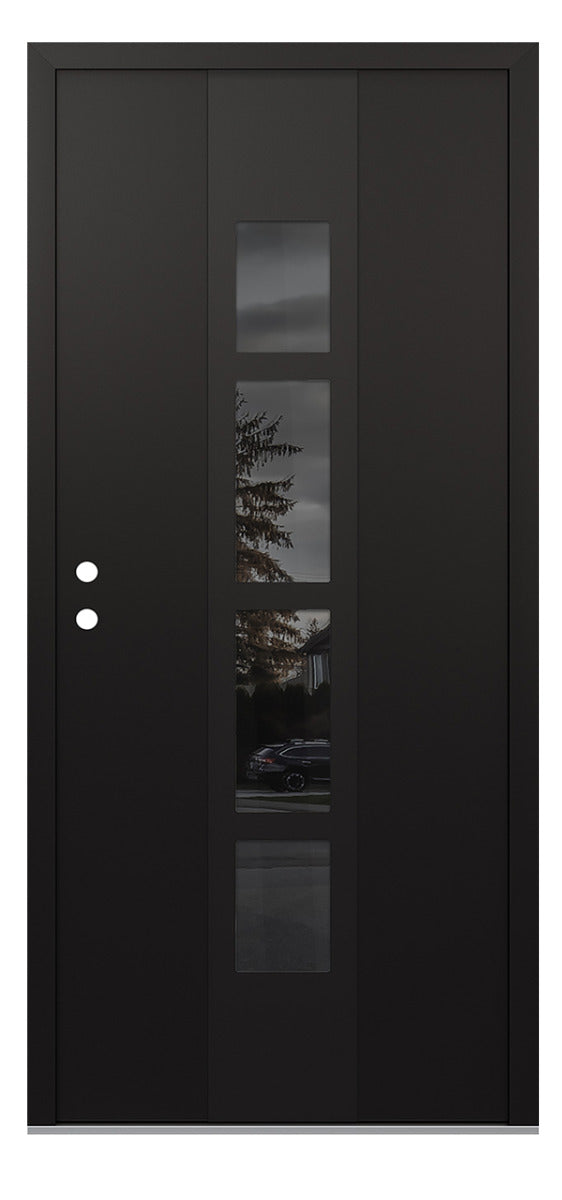 Belldinni Diamond A10 Black Modern Exterior Door with Black SS