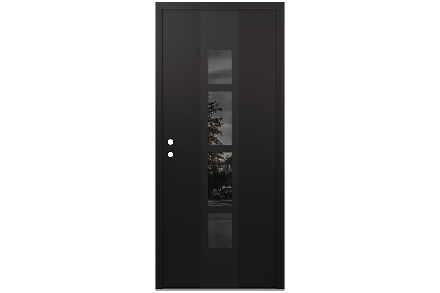 Belldinni Diamond A10 Black Modern Exterior Door with Black SS - Single Door