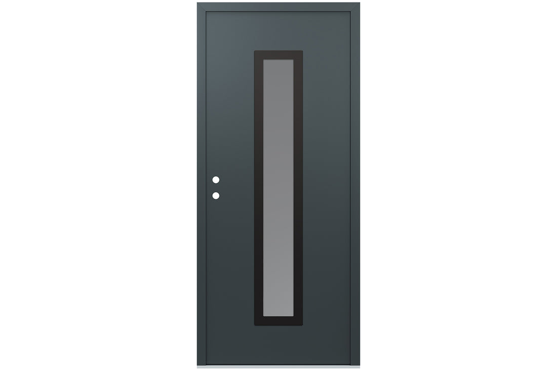 Belldinni Diamond A11 Anthracite Modern Exterior Door with Black SS - Single Door