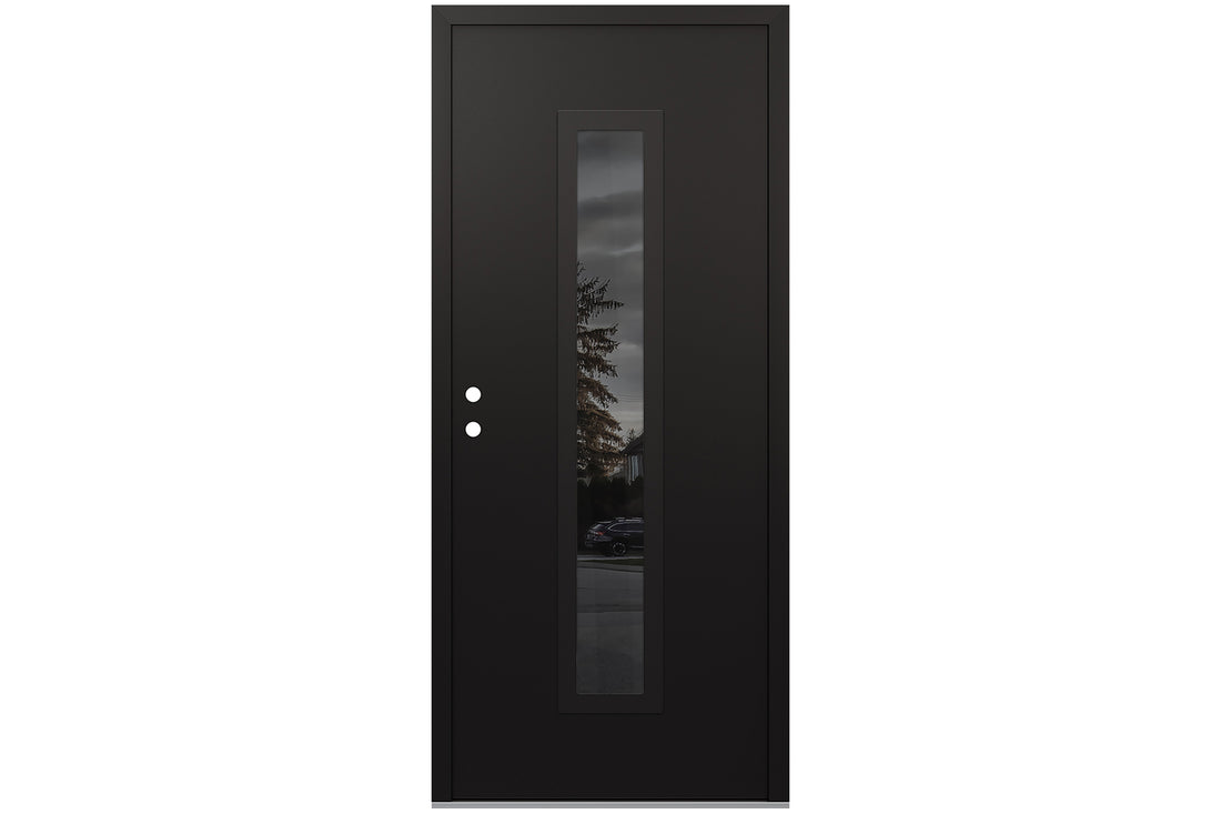 Belldinni Diamond A11 Black Modern Exterior Door with Black SS - Single Door