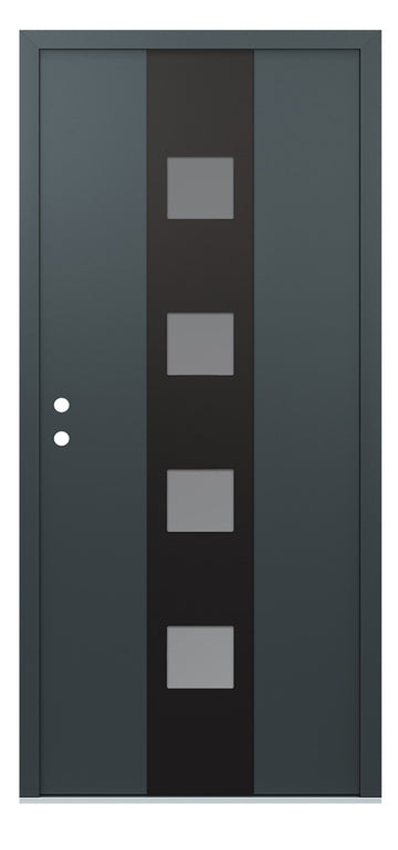Belldinni Diamond A12 Anthracite Modern Exterior Door with Black SS