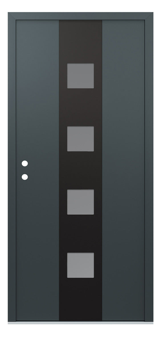 Belldinni Diamond A12 Anthracite Modern Exterior Door with Black SS