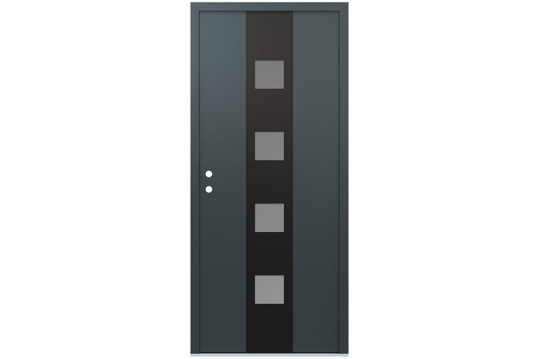 Belldinni Diamond A12 Anthracite Modern Exterior Door with Black SS - Single Door