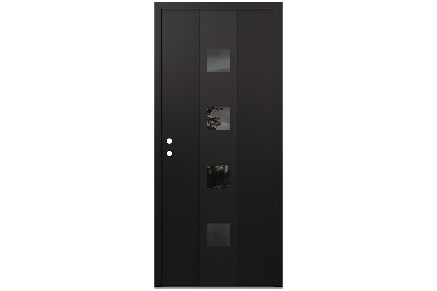 Belldinni Diamond A12 Black Modern Exterior Door with Black SS - Single Door