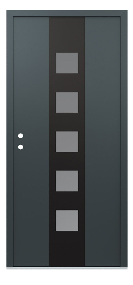 Belldinni Diamond A13 Anthracite Modern Exterior Door with Black SS