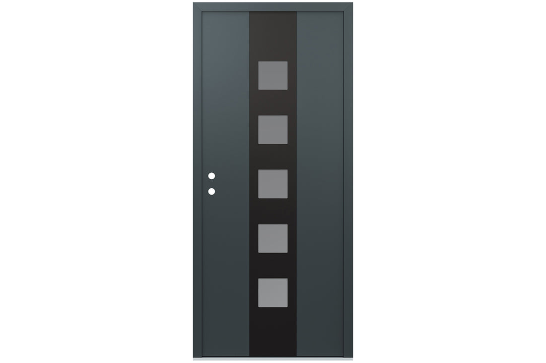 Belldinni Diamond A13 Anthracite Modern Exterior Door with Black SS - Single Door