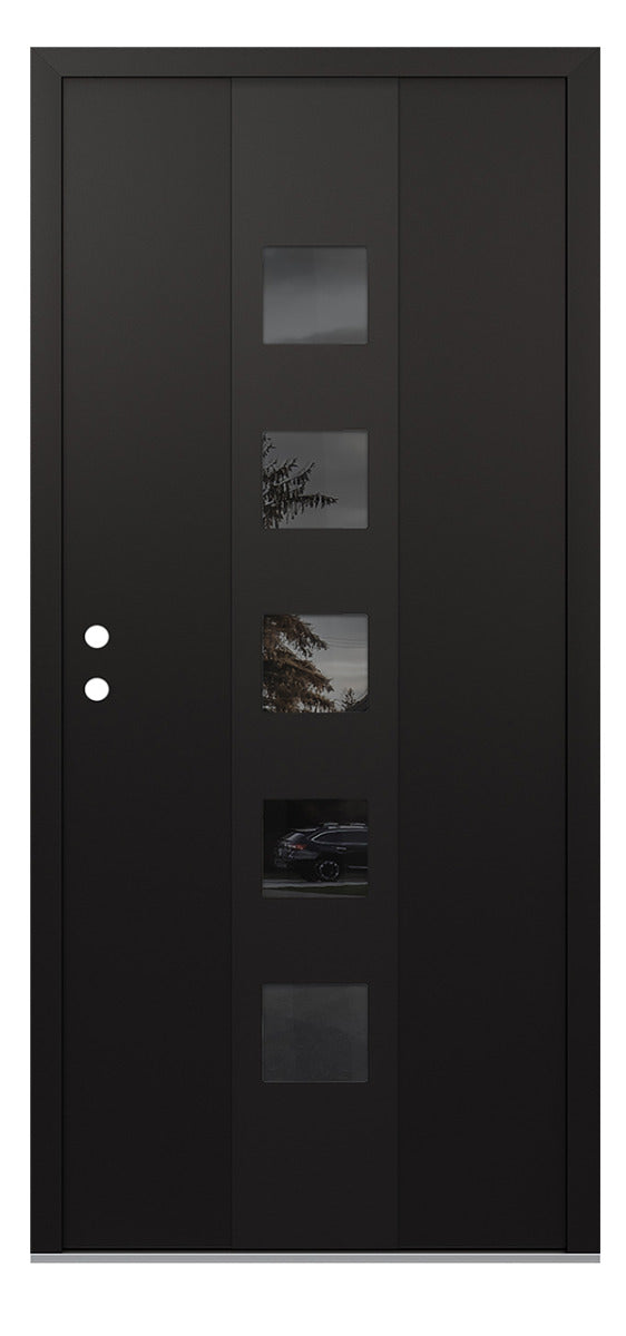 Belldinni Diamond A13 Black Modern Exterior Door with Black SS