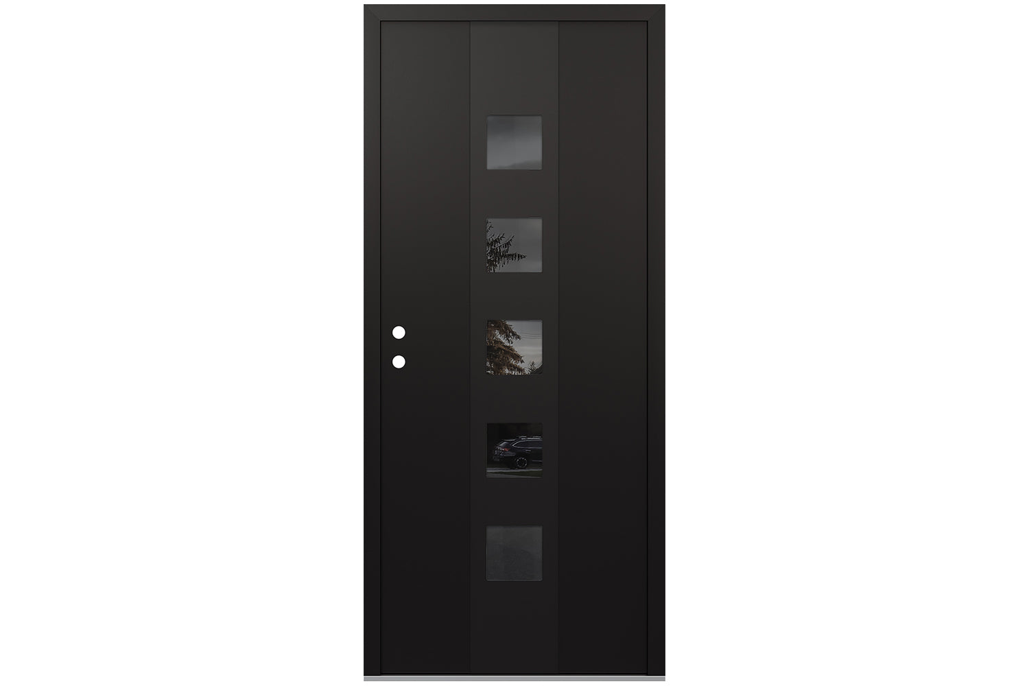 Belldinni Diamond A13 Black Modern Exterior Door with Black SS - Single Door