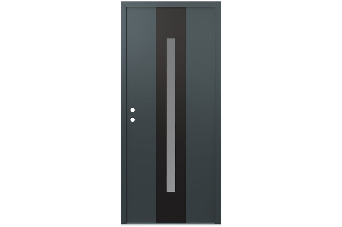 Belldinni Diamond A2 Anthracite Modern Exterior Door with Black SS - Single Door