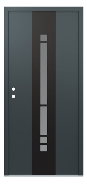 Belldinni Diamond A3 Anthracite Modern Exterior Door with Black SS