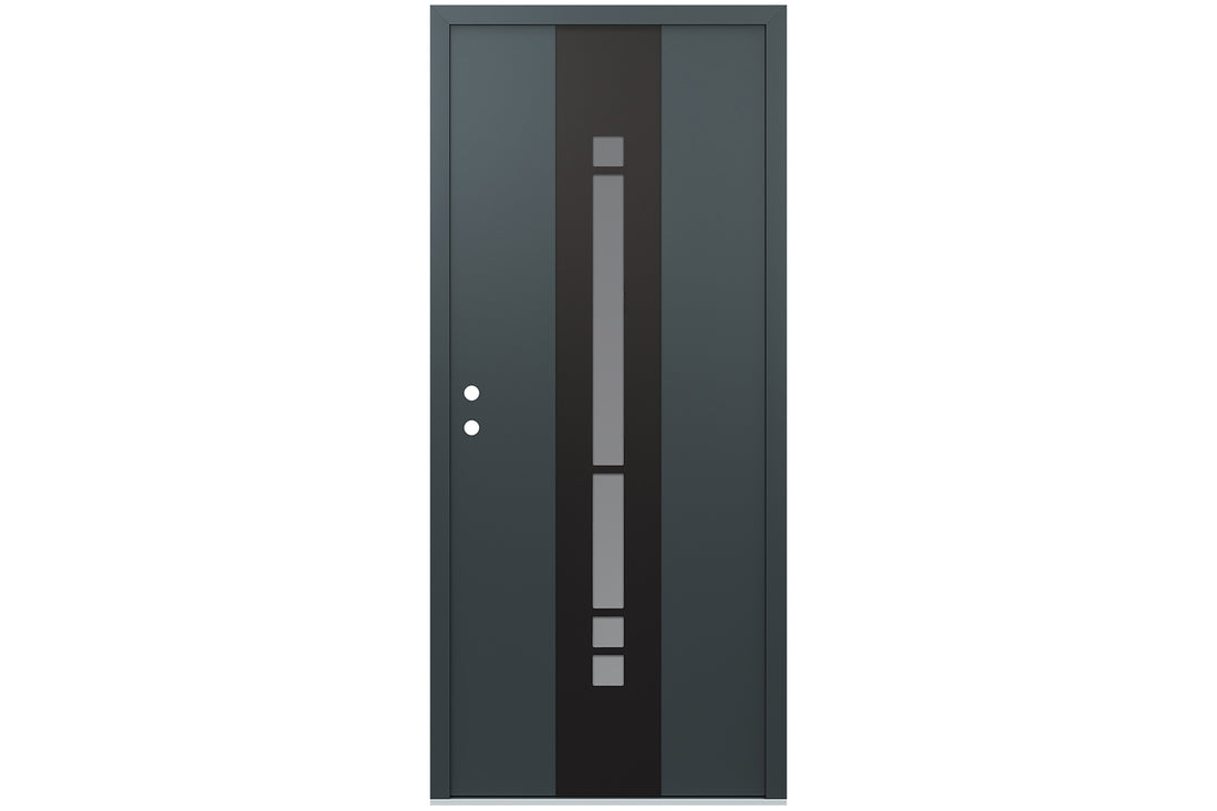 Belldinni Diamond A3 Anthracite Modern Exterior Door with Black SS - Single Door